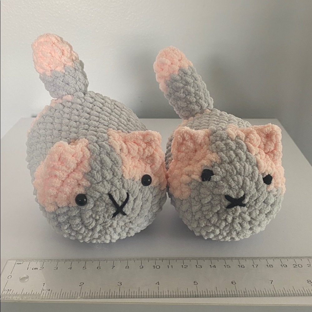 Handmade Crochet Loaf Cat Set